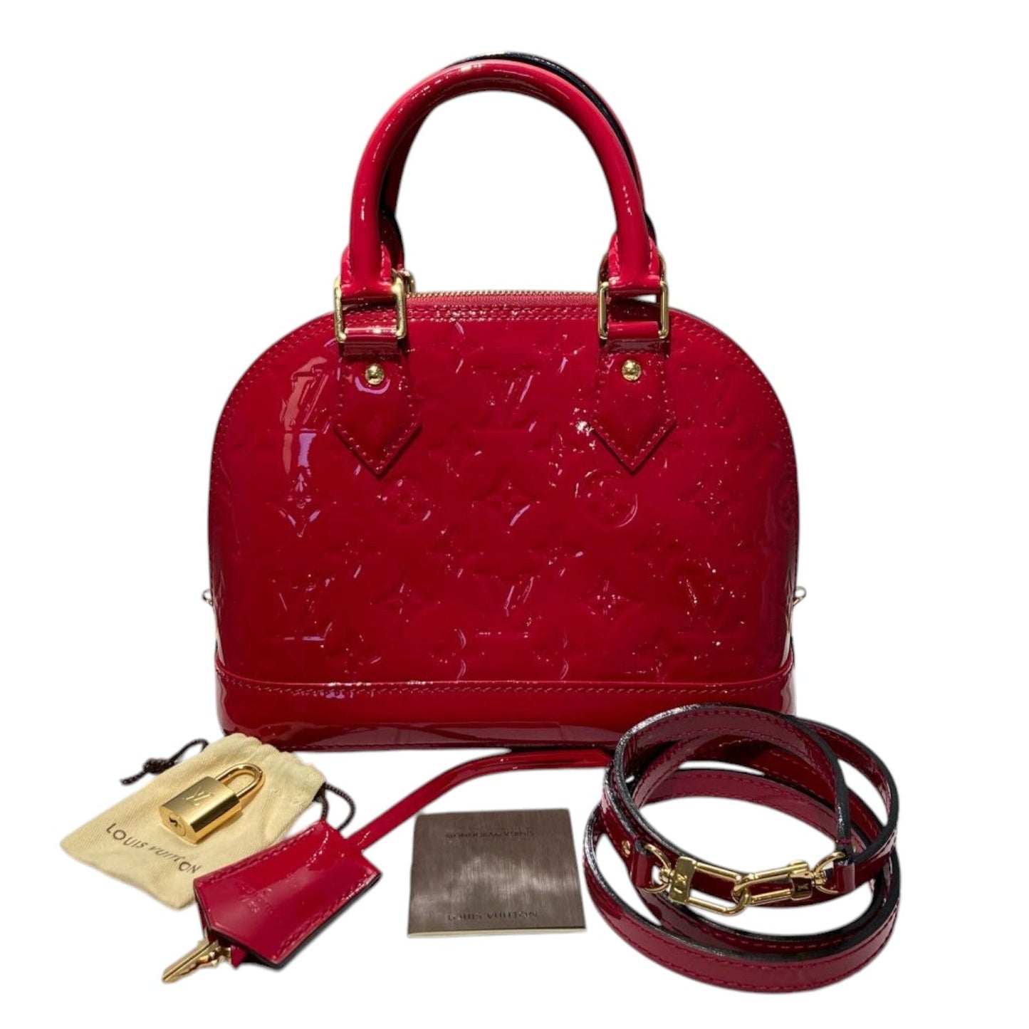 Louis-Vuitton Alma BB Vernis Patent Leather Cherry GHW
