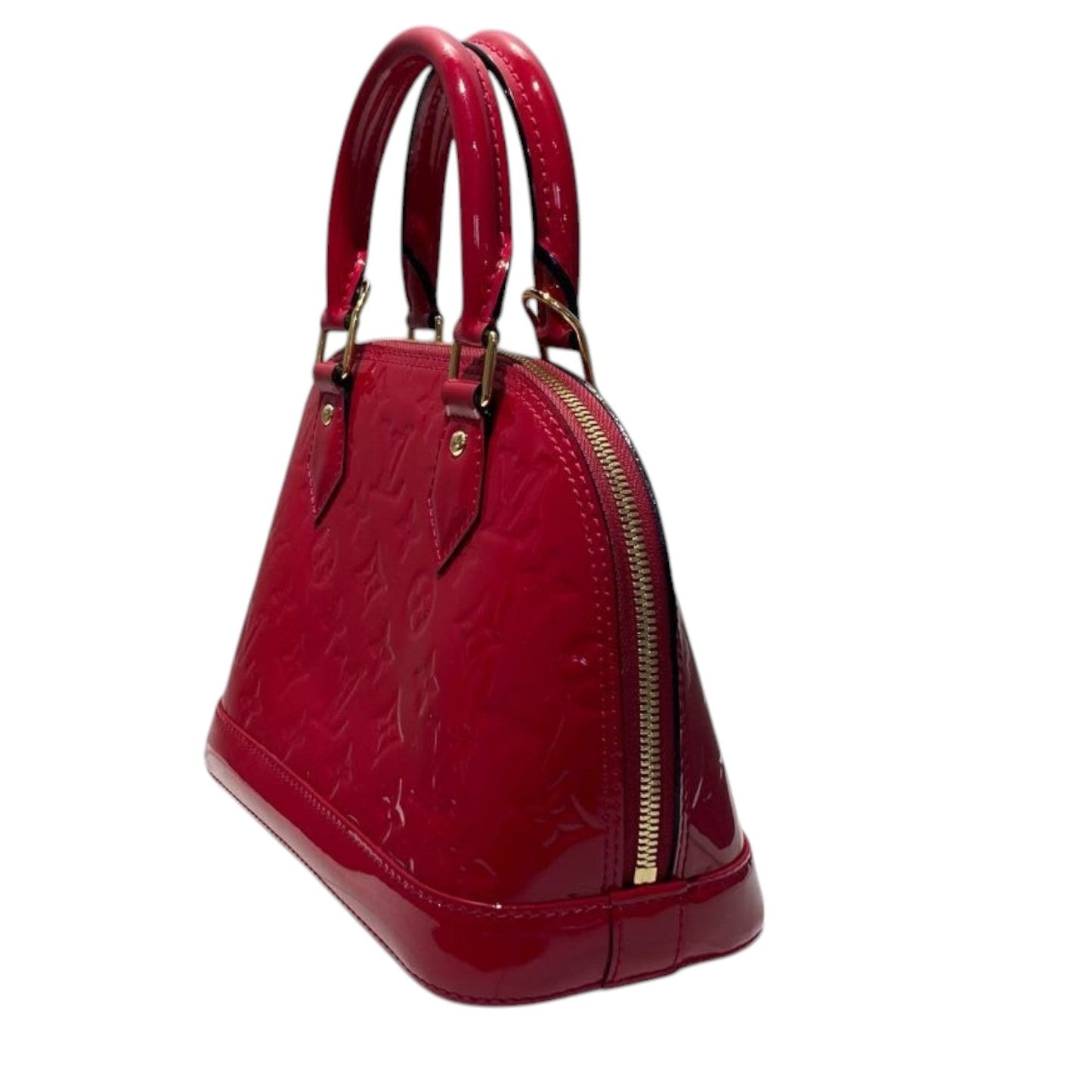 Louis-Vuitton Alma BB Vernis Patent Leather Cherry GHW