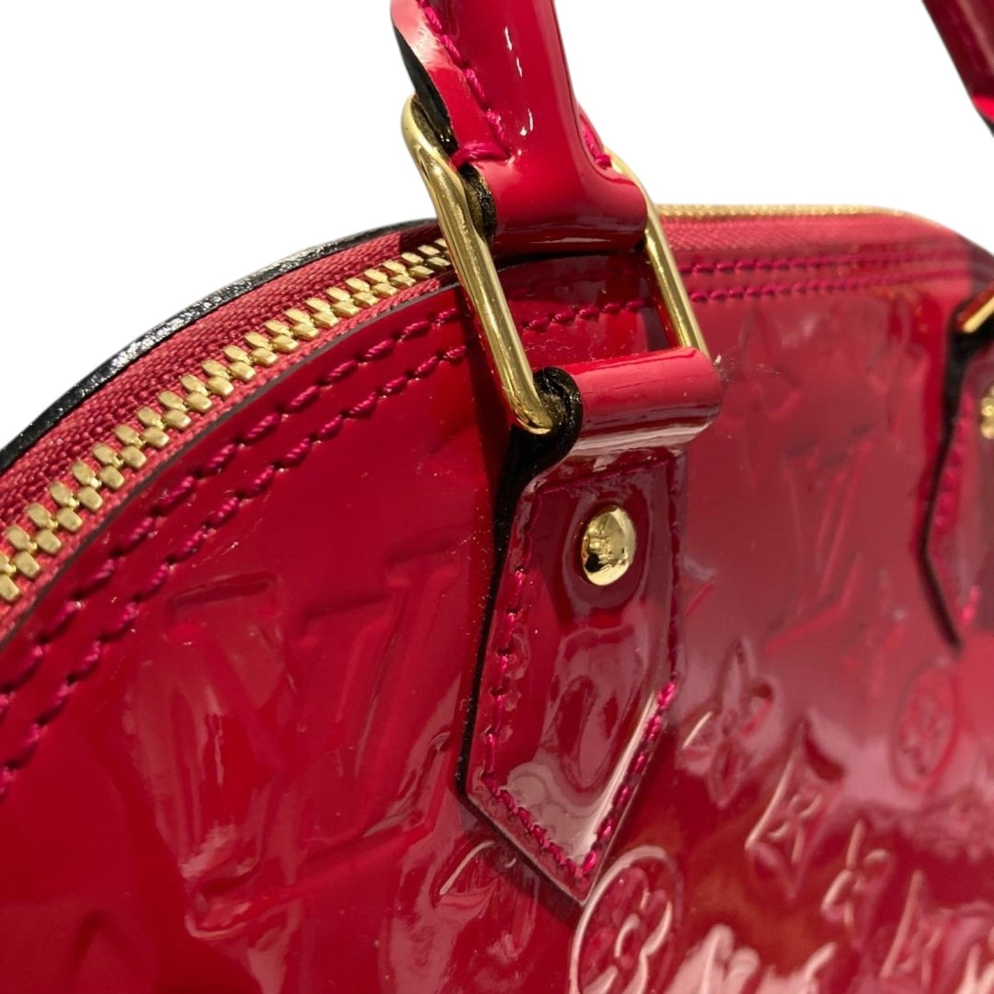 Louis-Vuitton Alma BB Vernis Patent Leather Cherry GHW