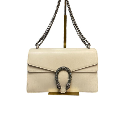 Gucci Dionysus Small Textured Calfskin Crystal Cream RHW