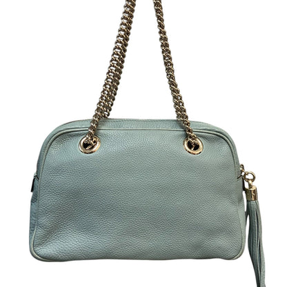 Gucci Soho Bowler Small Pebbled Calfskin Light Blue GHW