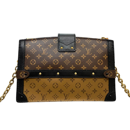 Louis-Vuitton Trunk Clutch Reverse Monogram Brown Black GHW
