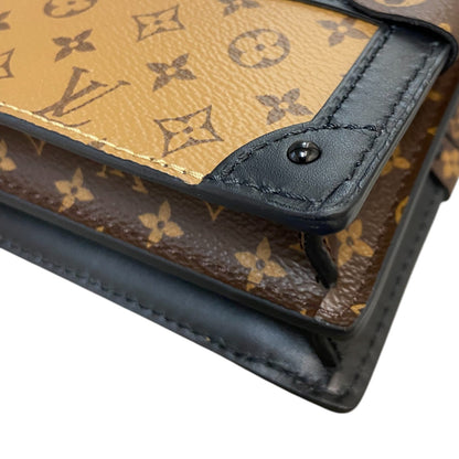 Louis-Vuitton Trunk Clutch Reverse Monogram Brown Black GHW