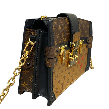 Louis-Vuitton Trunk Clutch Reverse Monogram Brown Black GHW