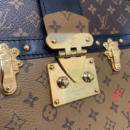 Louis-Vuitton Trunk Clutch Reverse Monogram Brown Black GHW