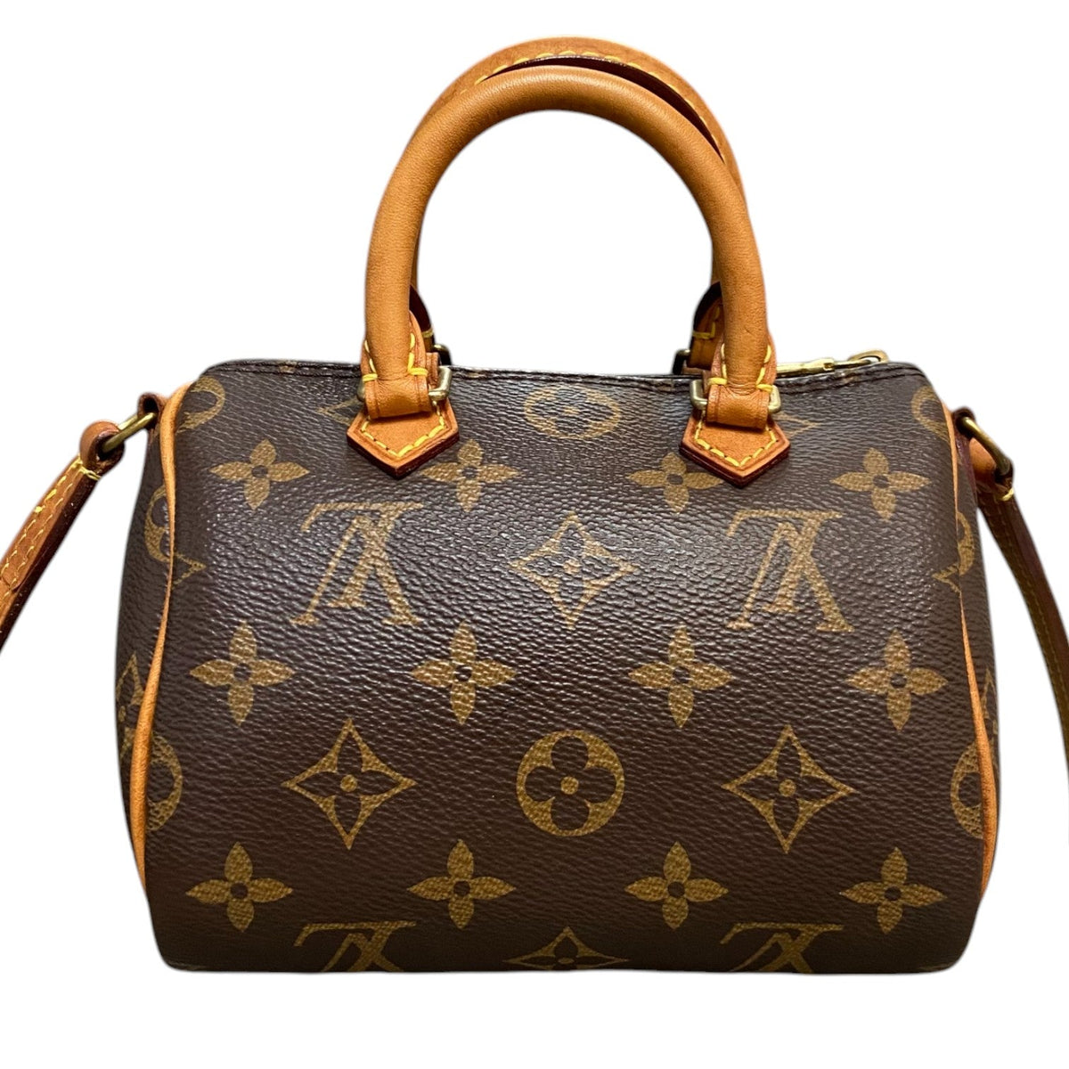 Louis-Vuitton Nano Speedy Leather Monogram Brown GHW