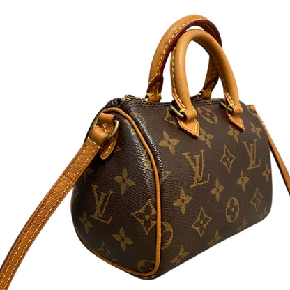 Louis-Vuitton Nano Speedy Leather Monogram Brown GHW