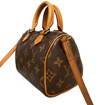 Louis-Vuitton Nano Speedy Leather Monogram Brown GHW