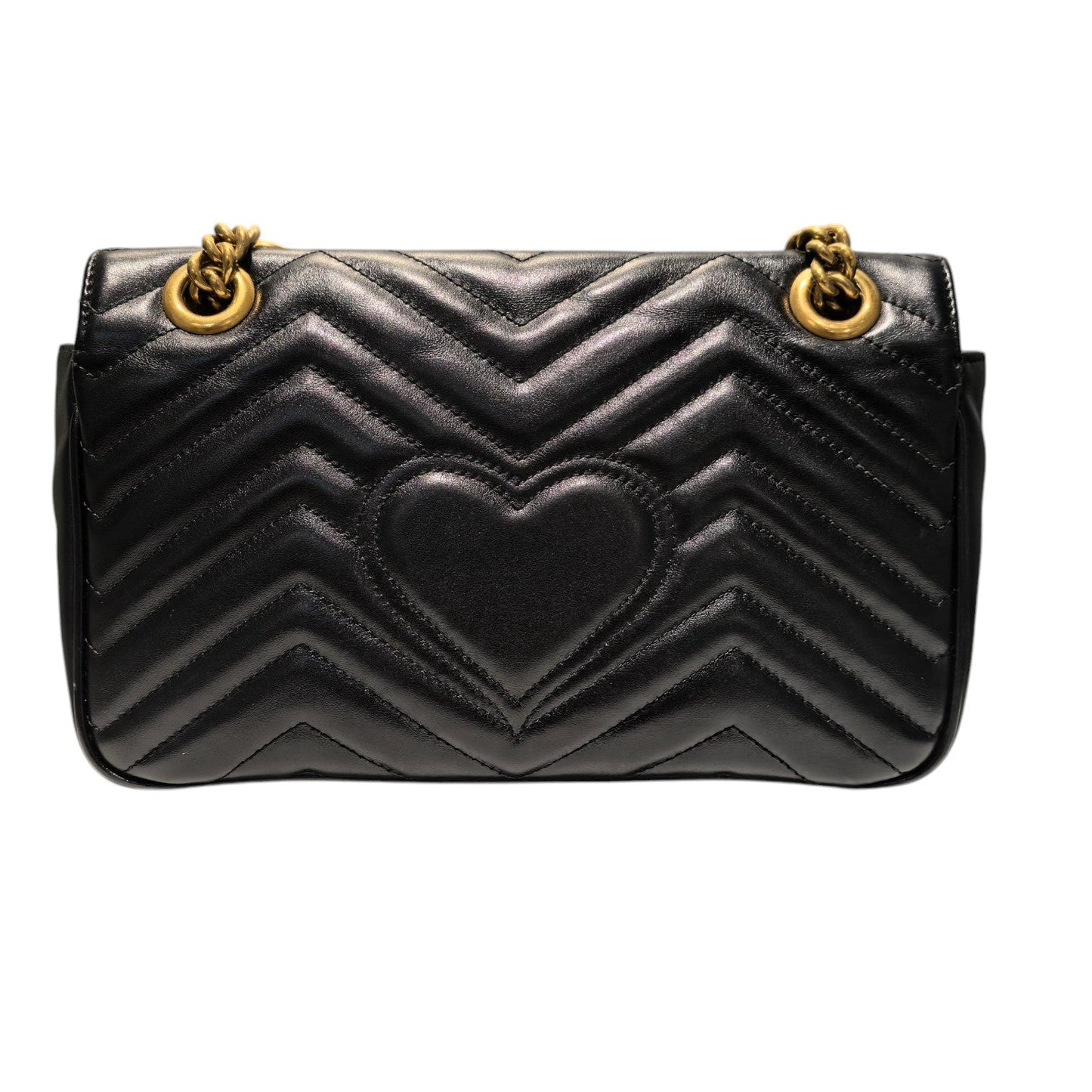 Gucci GG Marmont Small Shoulder Calfskin Matelasse Black GHW