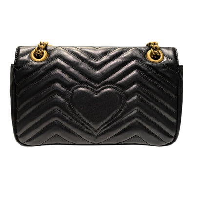 Gucci GG Marmont Small Shoulder Calfskin Matelasse Black GHW