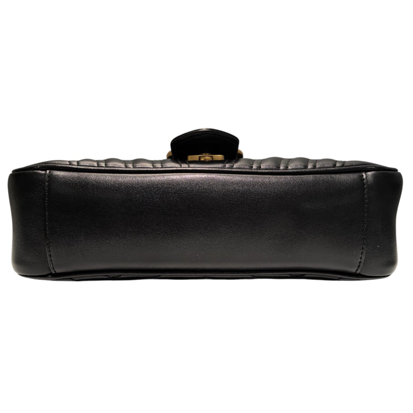 Gucci GG Marmont Small Shoulder Calfskin Matelasse Black GHW