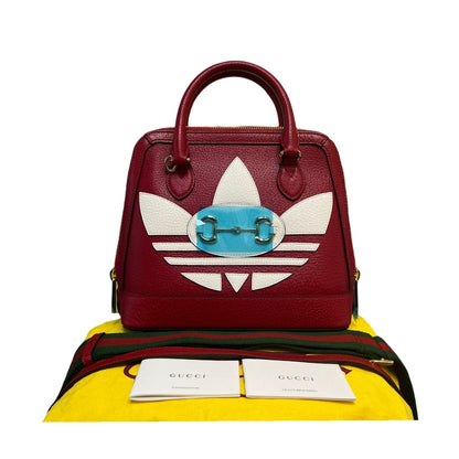 Gucci X Adidas Horsebit 1955 Web Trefoil Mini Dollar Calfskin Red White GHW