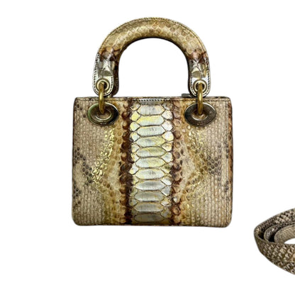 Lady Dior Mini Python Beige Gold LGHW