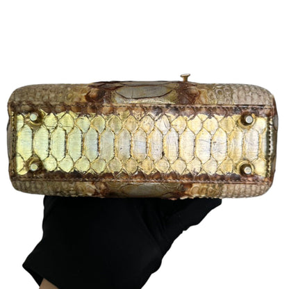 Lady Dior Mini Python Beige Gold LGHW