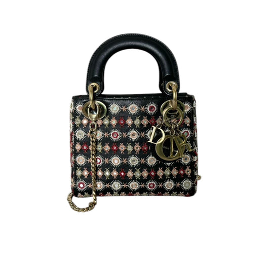 Lady Dior Mini Calfskin Black Multicolor GHW