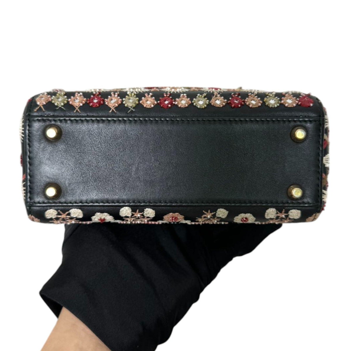 Lady Dior Mini Calfskin Black Multicolor GHW