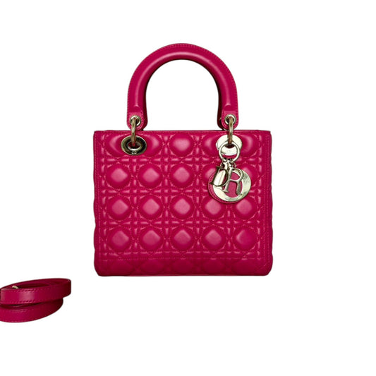Lady Dior Medium Lambskin Quilted Pink GHW