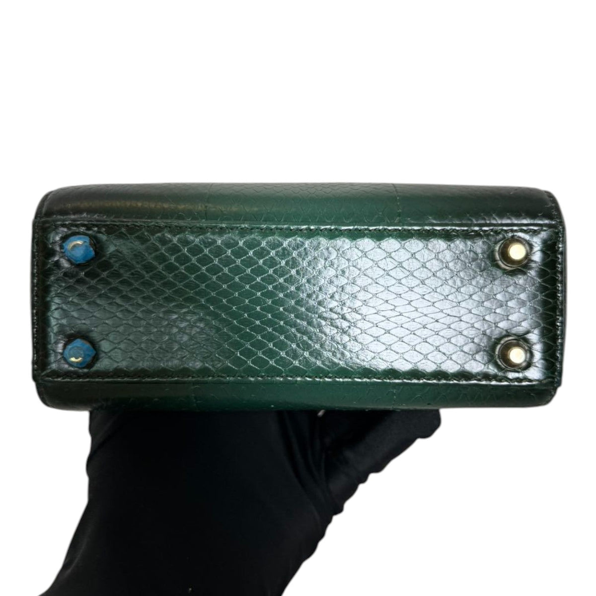 Lady Dior Mini Python Quilted Forest Green GHW
