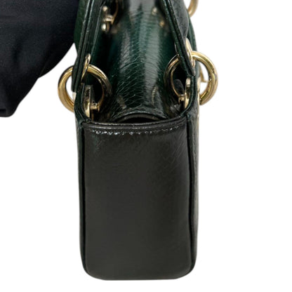 Lady Dior Mini Python Quilted Forest Green GHW