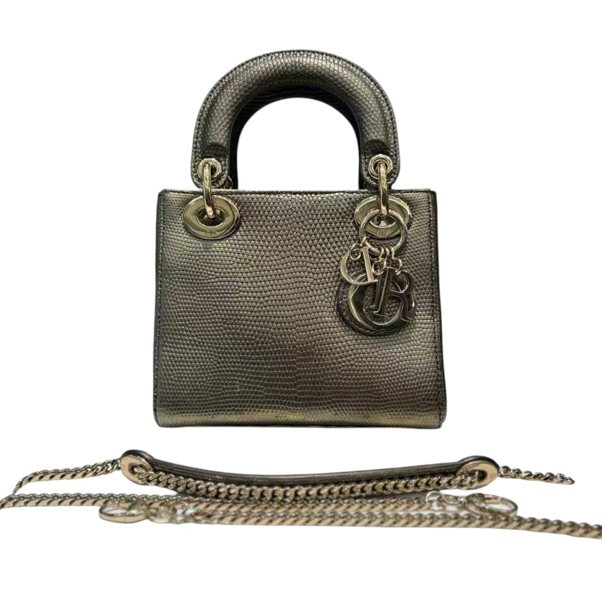 Lady Dior Mini Lizard Quilted Copper GHW