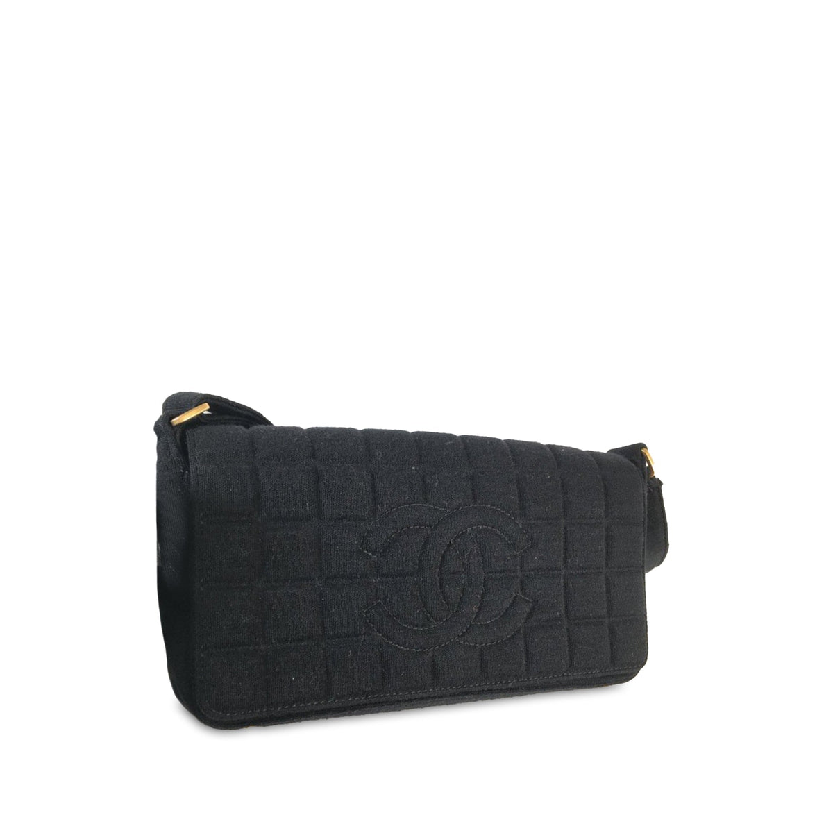 CHANEL Jersey Knit Chocolate Bar Flap Shoulder Bag