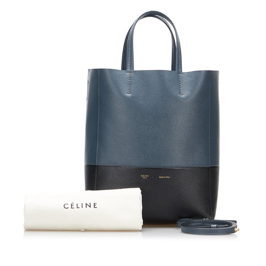 Celine Cabas Vertical Bicolor Satchel