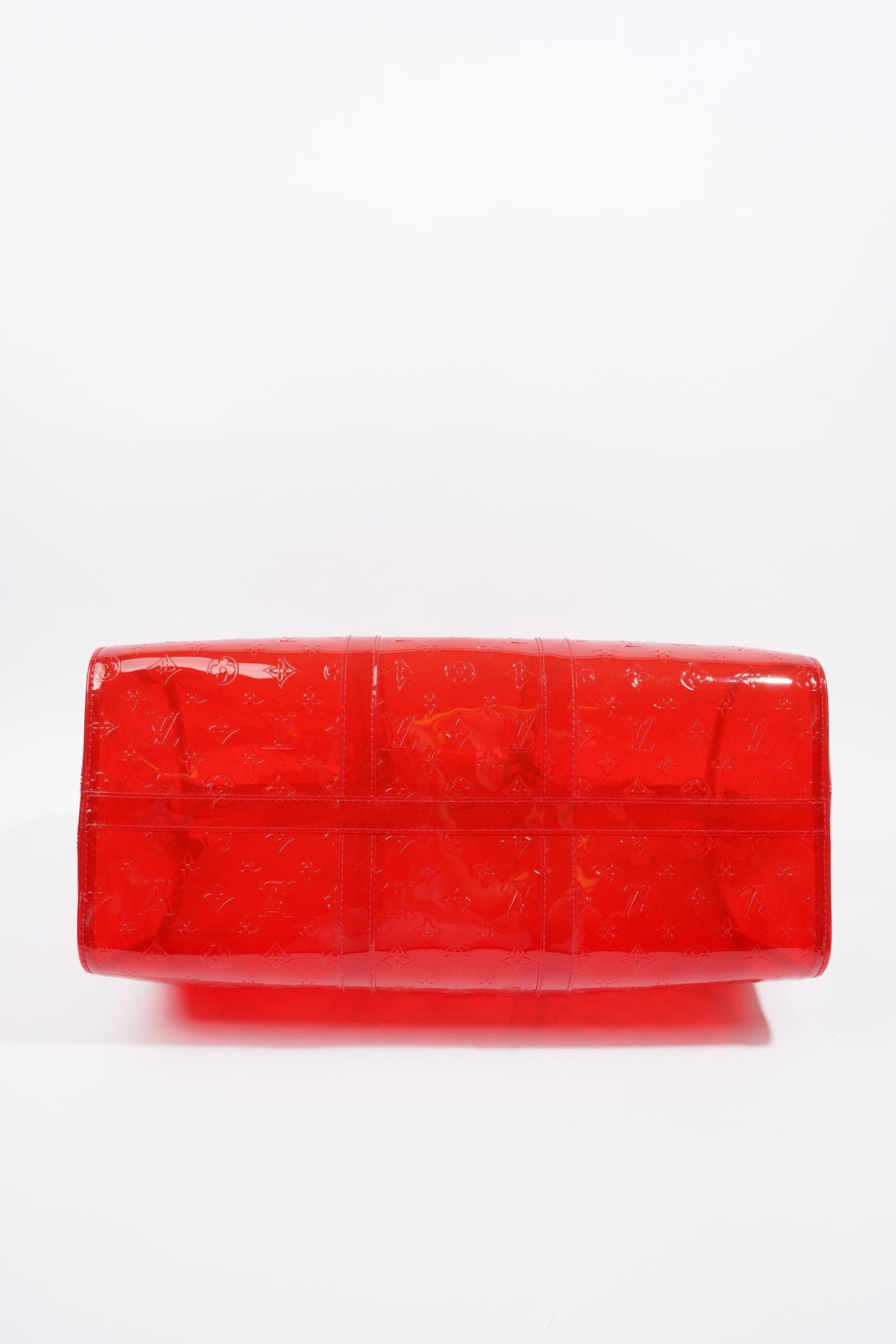 Louis Vuitton Transparent Keepall Bandouliere Virgil Abloh Red  PVC 50cm