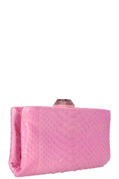 CHANEL Python Clutch Pink