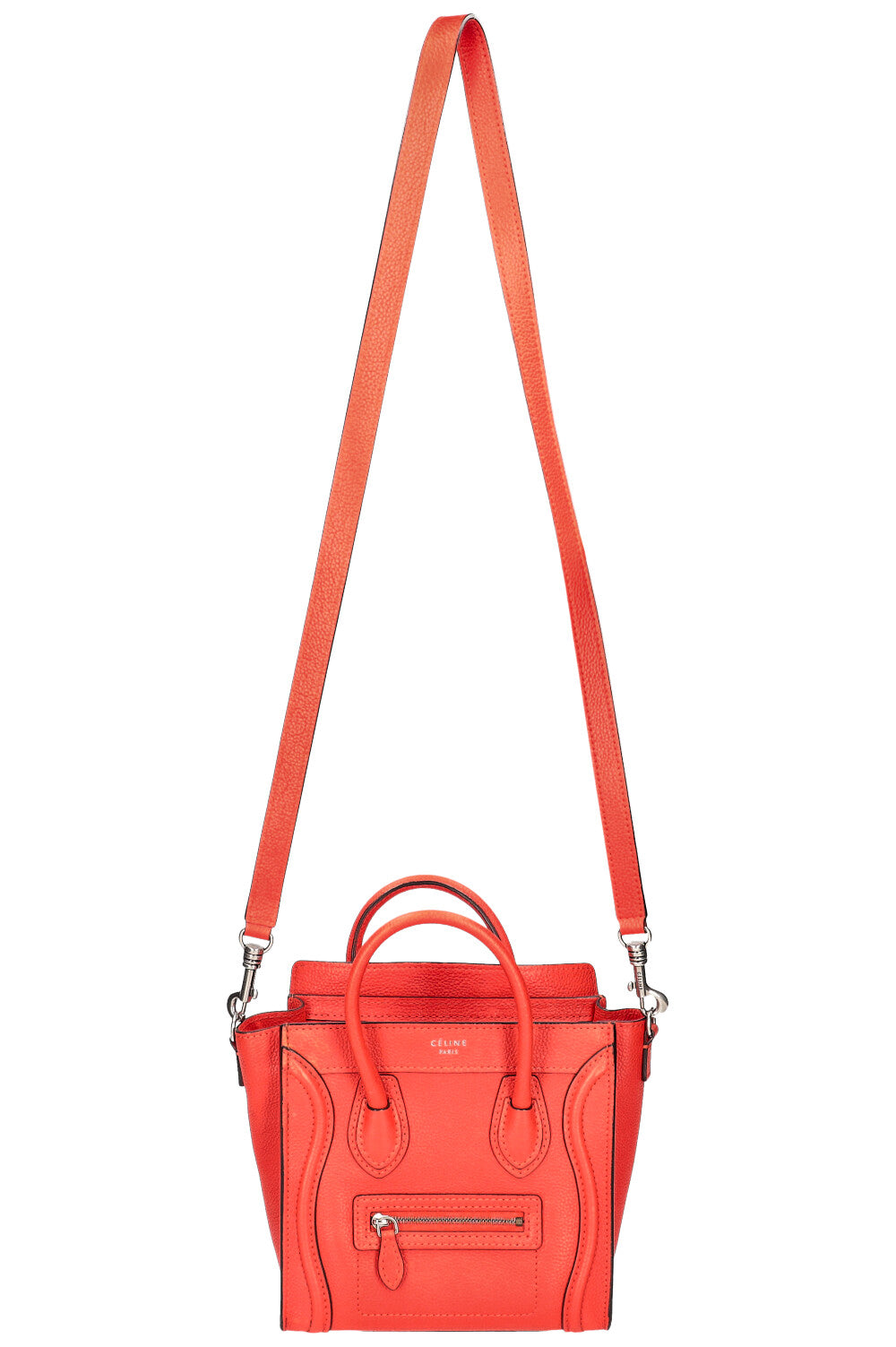 CÉLINE Luggage Nano Crossbody Bag Orange