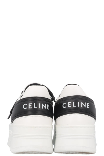 CELINE Block Logo Plateau Sneakers White