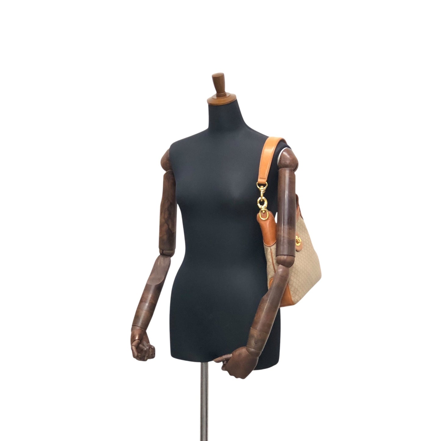 CELINE  Turn Lock Shoulder bag Hobobag Beige Vintage jniidp
