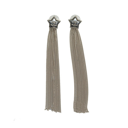 CHANEL Star CC Fringe Drop Push Back Earrings Costume Earrings