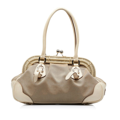 Prada Canapa Logo Frame HandBag