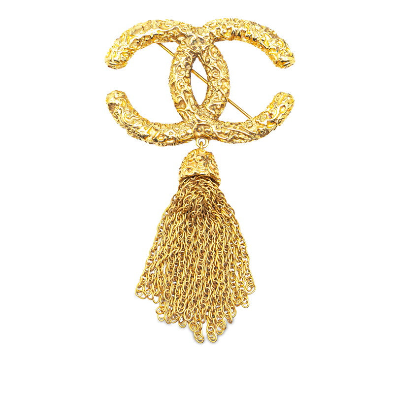 Chanel CC Tassel Brooch Metal Brooch in Good condition