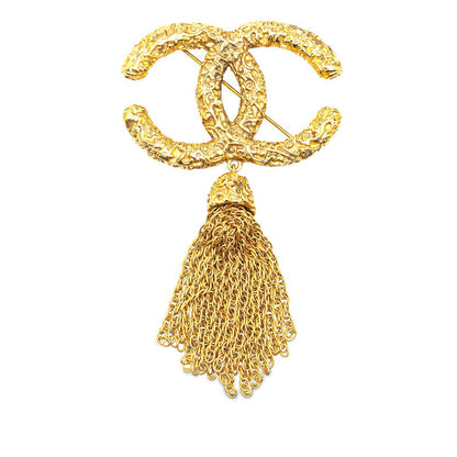 Chanel CC Tassel Brooch Metal Brooch in Good condition