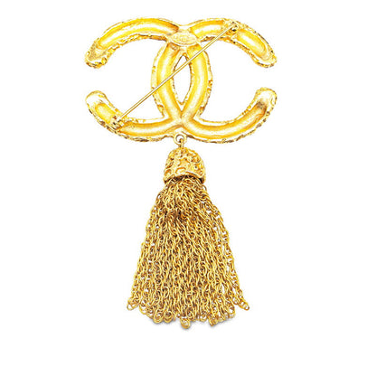 Chanel CC Tassel Brooch Metal Brooch in Good condition