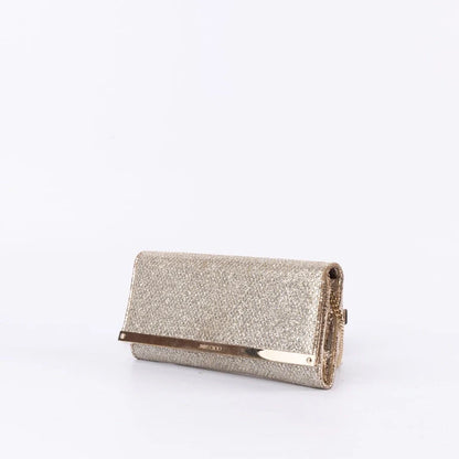 Jimmy Choo Glitter Fabric Milla Chain Wallet