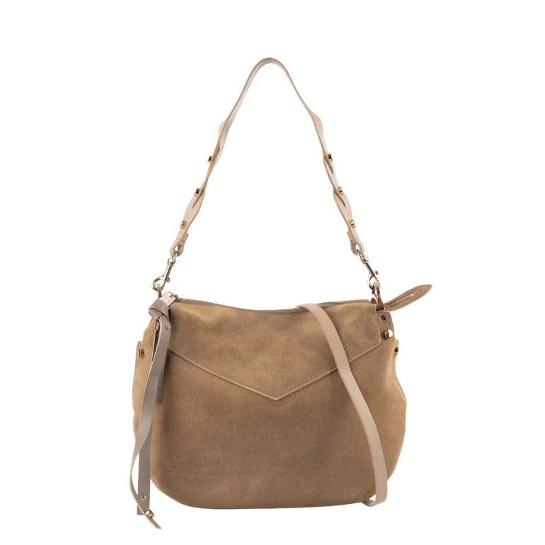 Jimmy Choo Leather-Trim Suede Artie Shoulder Bag