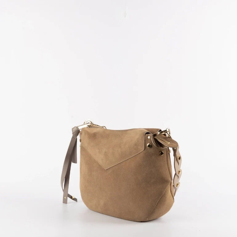 Jimmy Choo Leather-Trim Suede Artie Shoulder Bag