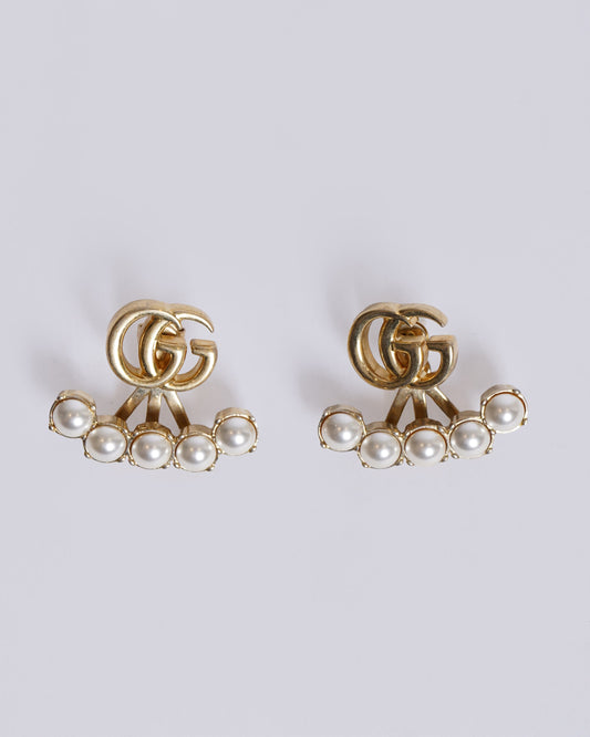 Gucci Pearl Double G Earrings