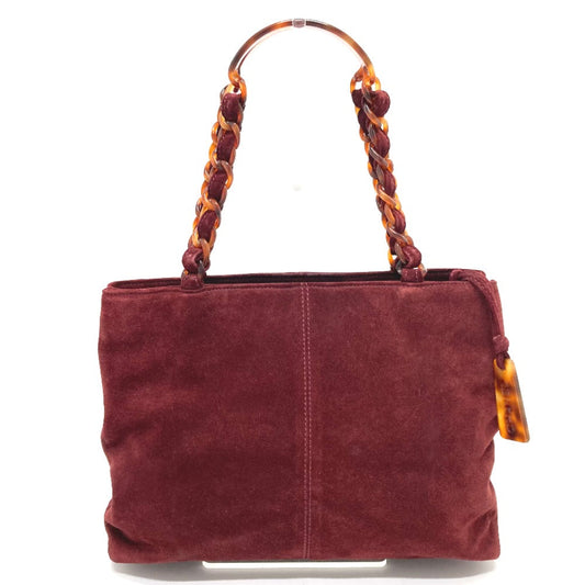 CHANEL Shoulder Bag suede Bordeaux CC COCO Mark Plastic Chain Women Used