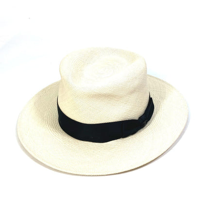CHANEL hat straw beige CC COCO Mark Grosgrain Ribbon 19V Women M Used