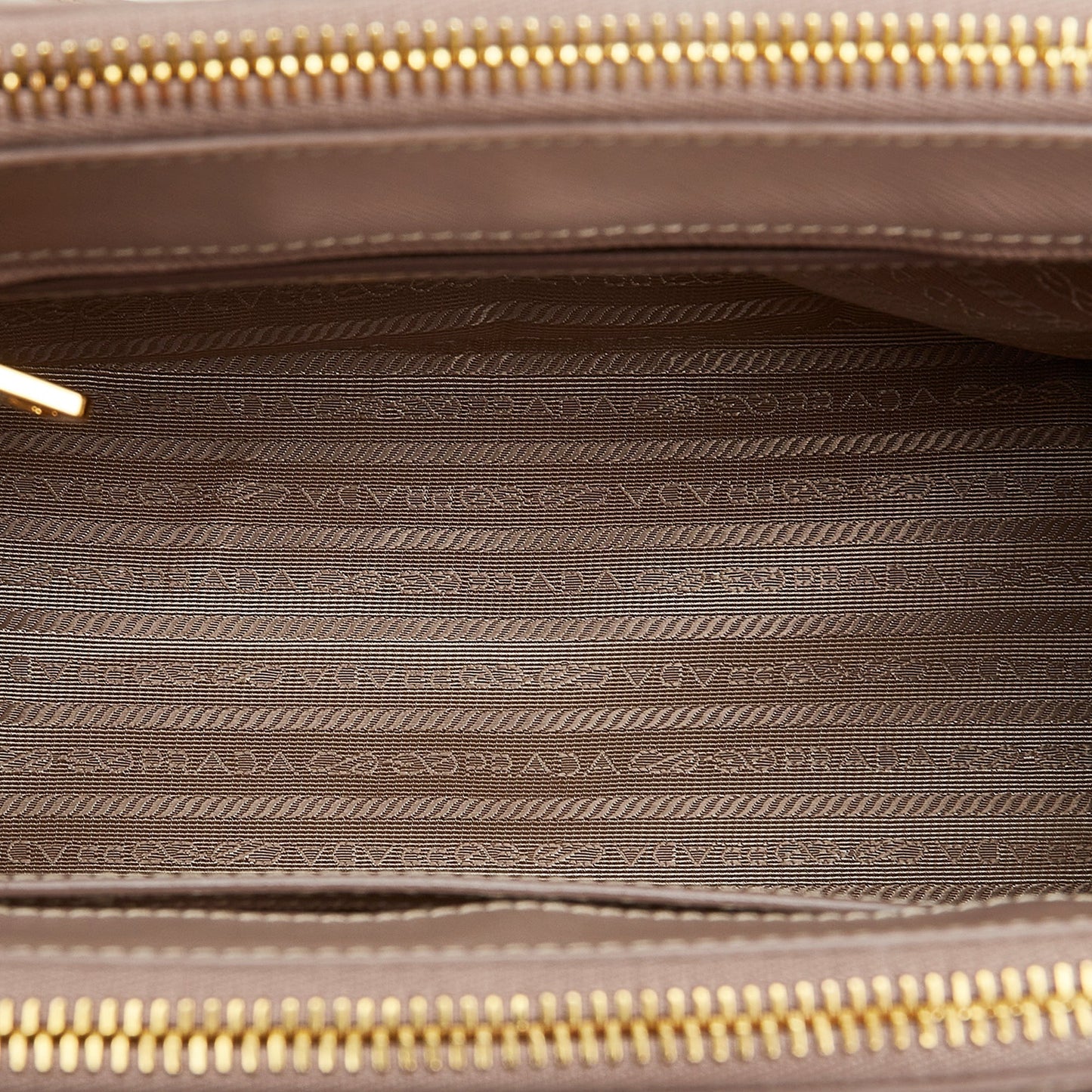 Prada Double Zip Galleria Beige Saffiano Lux