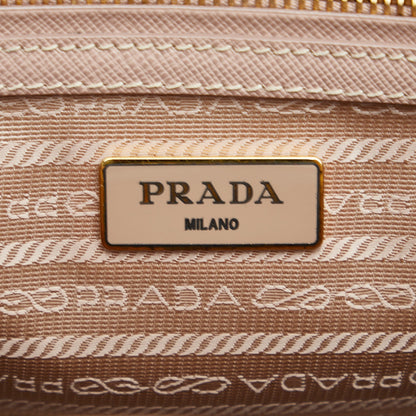 Prada Double Zip Galleria Beige Saffiano Lux