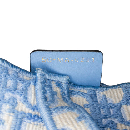 Oblique Embroidered Canvas Saddle Bag