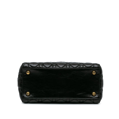 Medium Crinkled Patent Cannage Supple Lady Dior