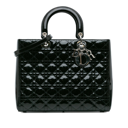 Large Patent Cannage Lady Dior