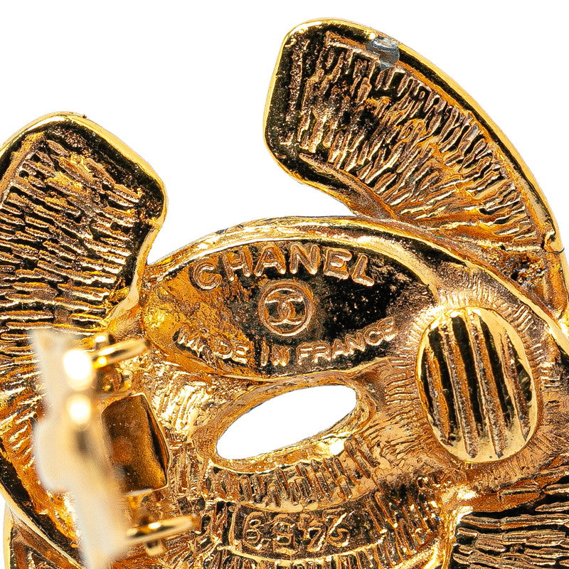 Chanel Quilted CC Clip On Earrings Metal Earrings in Good condition