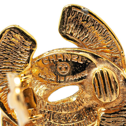 Chanel Quilted CC Clip On Earrings Metal Earrings in Good condition