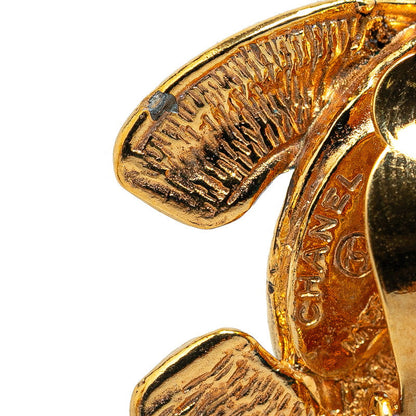 Chanel Quilted CC Clip On Earrings Metal Earrings in Good condition